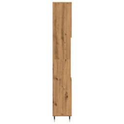 Berkfield Bathroom Cabinet Artisan Oak 30X30X190 Cm Engineered Wood - thumbnail 5