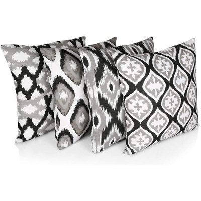Penguin Home 100% Cotton Set Of 4 Decorative Double Sided Square Cushion Covers - image 1