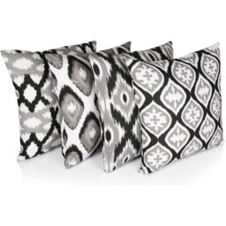 Penguin Home 100% Cotton Set Of 4 Decorative Double Sided Square Cushion Covers