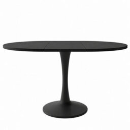 Btm Modern Extendable Oval Dining Table 100 To 140 X 100Cm, Space Saving Dining Table For 4 To 6 People, Contemporary Style, Black - thumbnail 9