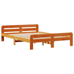 Berkfield Bed Frame Without Mattress Wax Brown 160X200 Cm Solid Wood Pine - thumbnail 3