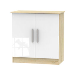 Trent 2 Door Cabinet In White & Bardolino Oak (Ready Assembled) - thumbnail 1