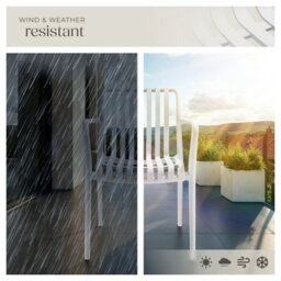 Tectake Garden Chairs Alcudia - Weather-Resistant, Durable And Long-Lasting Plastic - Cream - Set Of 2 - thumbnail 7