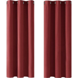 Deconovo Red Blackout Curtains Thermal Insulated Eyelet Curtains Ring Top Curtains For Girls Bedroom Red 42 X 63 Inch 2 Panels - thumbnail 2