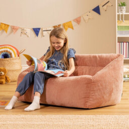 Icon Kids Cecila Jumbo Cord Sofa Bean Bag, Dawn Pink - thumbnail 2