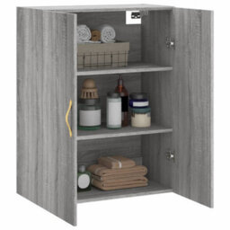 Berkfield Wall Mounted Cabinet Grey Sonoma 69.5X34X90 Cm - thumbnail 5