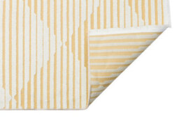 Yellow Outdoor Rug, Geometric Striped Stain-Resistant Rug For Patio Decks, 3mm Modern Outdoor Area Rug-190Cm X 290Cm - thumbnail 5