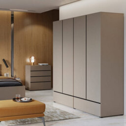 Arte Kross 180Cm Four-Door Wardrobe In Rich Congo - Expansive Storage With Sophisticated Flair - thumbnail 4