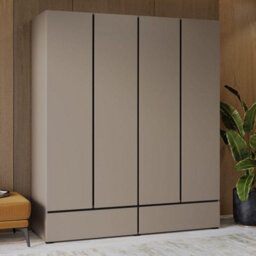 Arte Kross 180Cm Four-Door Wardrobe In Rich Congo - Expansive Storage With Sophisticated Flair - thumbnail 3