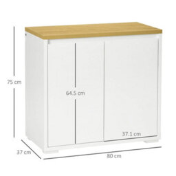 Double Door Living Room Sideboard Cabinet Adjustable Shelf - thumbnail 2