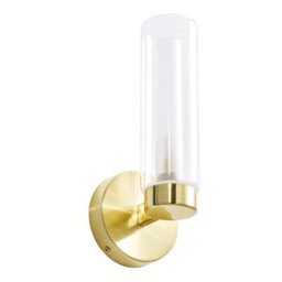 CGC Lighting Cgc Nada Bathroom Wall Light Clear Glass Diffuser Satin Brass - thumbnail 3