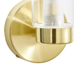 CGC Lighting Cgc Nada Bathroom Wall Light Clear Glass Diffuser Satin Brass - thumbnail 4