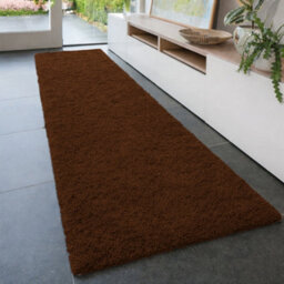 Aspire Homeware Non-Slip Brown Shaggy Rug Soft Fluffy Washable, Medium Hallways Runner, (L)150Cm X (W)80Cm - thumbnail 1