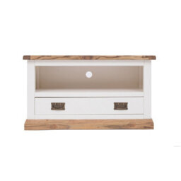 Cabinet Bits Tropea Off White 1 Drawer Tv Cabinet Brass Drop Handle