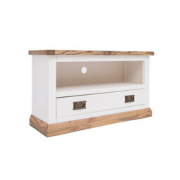 Cabinet Bits Tropea Off White 1 Drawer Tv Cabinet Brass Drop Handle - thumbnail 2