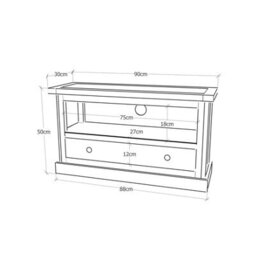Cabinet Bits Tropea Off White 1 Drawer Tv Cabinet Brass Drop Handle - thumbnail 9