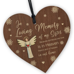 Red Ocean In Loving Memory Of Sister Memorial Bauble Ornaments Bereavement Remembrance Christmas Xmas Tree Decoration For Sister