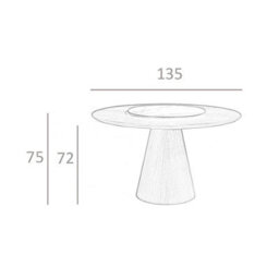 Angel Cerda Stylish Rotating Round Walnut Dining Table - thumbnail 7