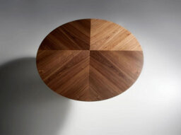 Angel Cerda Stylish Rotating Round Walnut Dining Table - thumbnail 5