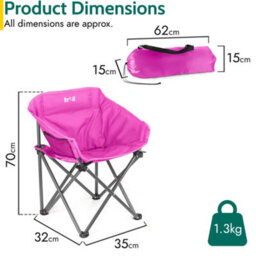 Trail Outdoor Leisure Buzzard Kids Folding Bucket Camping Chair Padded Pink (3-10 Years) - thumbnail 7
