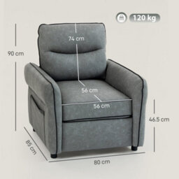 Wyld Haus Pamazi Grey Faux Leather Accent Armchair With Black Piping - 80W X 85D X 90H Cm - thumbnail 3