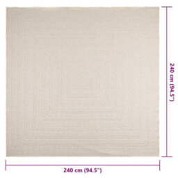 Vidaxl Rug Zizur Cream 240X240 Cm Jute Look Indoor And Outdoor - thumbnail 9