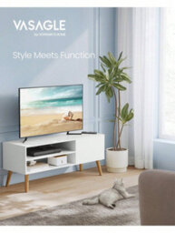 Songmics Vasagle Tv Unit, 120 Cm Wide Tv Stand Cabinet, For Tvs Up To 55 Inches, Entertainment Center, Modern Tv Console - thumbnail 1