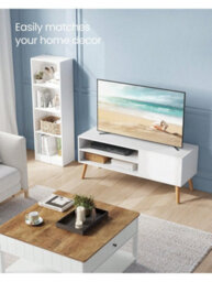 Songmics Vasagle Tv Unit, 120 Cm Wide Tv Stand Cabinet, For Tvs Up To 55 Inches, Entertainment Center, Modern Tv Console - thumbnail 2