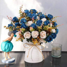 4 Pack Artificial Flowers, Artificial Roses, Silk Flowers, Realistic Decorative - thumbnail 3