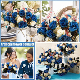 4 Pack Artificial Flowers, Artificial Roses, Silk Flowers, Realistic Decorative - thumbnail 4
