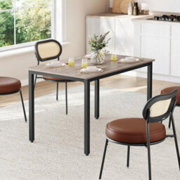 Songmics Family Dining Table, Rectangle Kitchen Table, Industrial Style Furniture, Dining Room Desk, Heather Greige And Ink Black - thumbnail 1