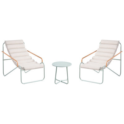 Beliani Garden Lounge Set With Table 2 Seater Pasto Metal Mint Green - image 1