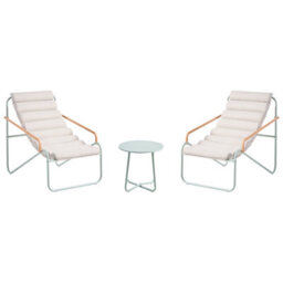 Beliani Garden Lounge Set With Table 2 Seater Pasto Metal Mint Green - thumbnail 1