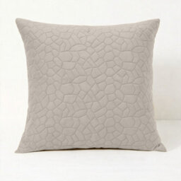 Ameha Beige Embossed Pebbles Velvet Cushion Cover, 18X18 Inch, Ultra Soft, Breathable & Hypoallergenic
