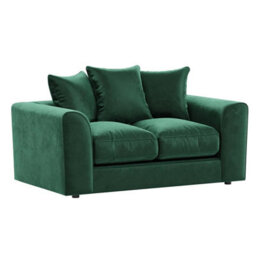 Furnishings For Less UK Brooklyn Plush Velvet Fibre Fabric Sofa Set 3 And 2 Seater Sofa  Green - thumbnail 4