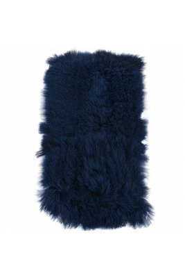 Fenland Sheepskin Fenland Luxury Mongolian Real Lamb Rug - Blue (120 Cm X 60 Cm) - image 1