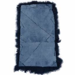 Fenland Sheepskin Fenland Luxury Mongolian Real Lamb Rug - Blue (120 Cm X 60 Cm) - thumbnail 3
