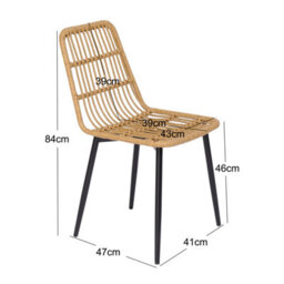 Nordlys Set Of 4 Metal And Rattan Dining Chairs Exotic Boho Dining Room - thumbnail 6