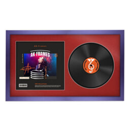 "30X17"" Purple Sleek Vinyl Record Frame With Crimson Mount For 12 Inch Lp Album Cover & Disc - Ak Frames" - thumbnail 1