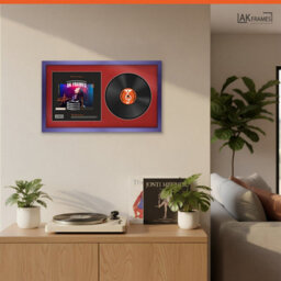 "30X17"" Purple Sleek Vinyl Record Frame With Crimson Mount For 12 Inch Lp Album Cover & Disc - Ak Frames" - thumbnail 5
