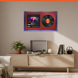 "30X17"" Purple Sleek Vinyl Record Frame With Crimson Mount For 12 Inch Lp Album Cover & Disc - Ak Frames" - thumbnail 8