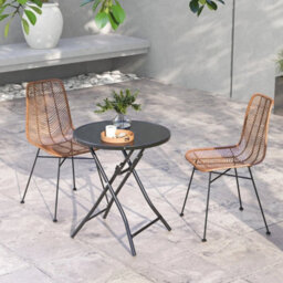 Outdoor Portable Metal Table Garden Patio Folding Round Table Bistro Table - thumbnail 3