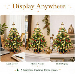 Amorly Diy Beaded Christmas Tree Kit For Adults, Crystal Craft Set With Beads, Branches And Frame, Sparkling Angel Light Tabletop Decor - thumbnail 9