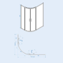 Nes Home Lh 1200 X 900mm Offset Brushed Brass Framed Quadrant Shower Enclosure  & Tray - thumbnail 7