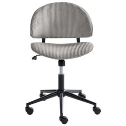 Beliani Office Chair Kiana Corduroy Taupe - thumbnail 5