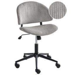 Beliani Office Chair Kiana Corduroy Taupe - thumbnail 1