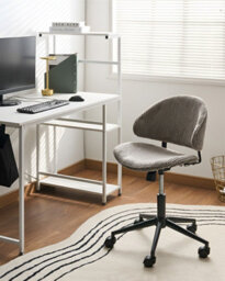 Beliani Office Chair Kiana Corduroy Taupe - thumbnail 2