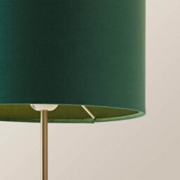 Valuelights Charles Brushed Chrome Table Lamp With Green Velvet Shade And Bulb - thumbnail 3