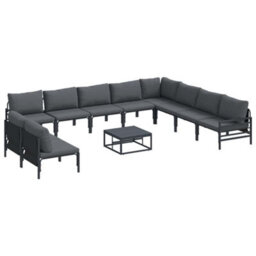 Berkfield Modern Garden Sofa Set 11 Pcs Anthracite Steel