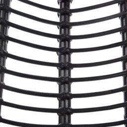 Beliani Black Rattan Armchair With Wicker Detailing And Black Metal Legs For Living Room - thumbnail 6